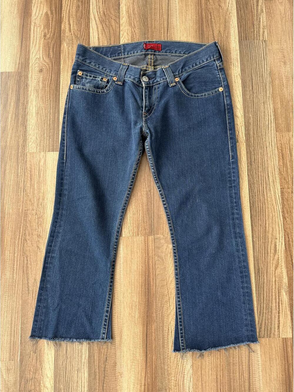 Levi's Tough Boot Cut Jeans W38 Cropped Y2K Denim 24.5 Inseam